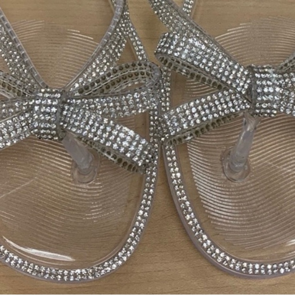 Silver Rhinestone Embellished Sandals
